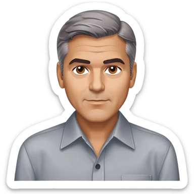 george clooney cartoon wearing shirt sticker
