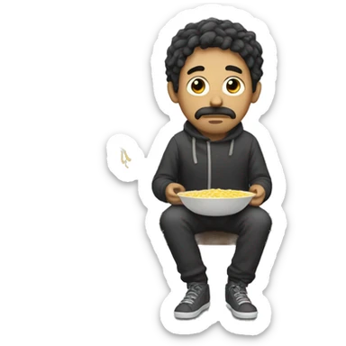 A lonely man with noodle sticker