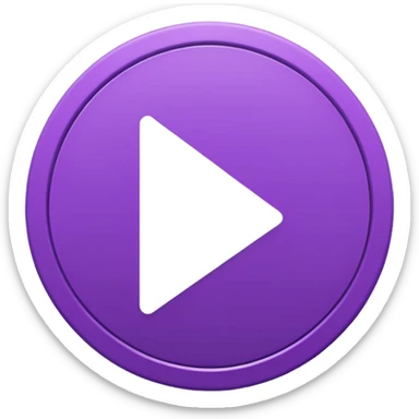 A solid purple circle and a solid white play button no borders sticker