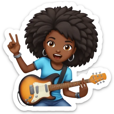Black girl rocking out sticker