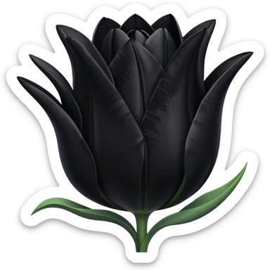goth tulip with black petals and silver accents sticker