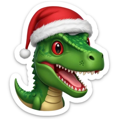 Trex wearing Christmas hat  sticker