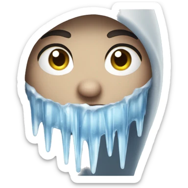 seductive cold blue icicle face sticker