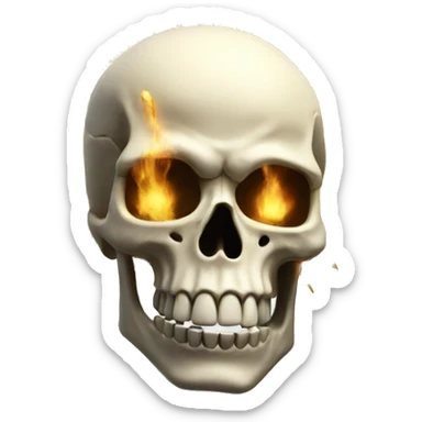Skeleton head explosion sticker