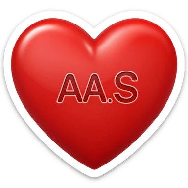 a love heart literally saying A+S in it sticker