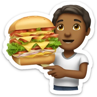 Daughter giving dad a subway sandwich  sticker