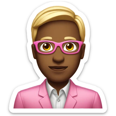 pink corporate  sticker