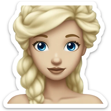 Beautiful, blonde haired, blue eyed, white, mermaid sticker