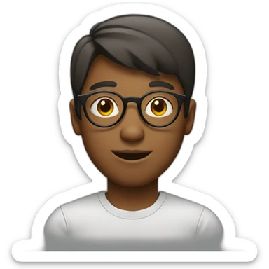 A-boy-with-circle-shaped-eyeglasses sticker