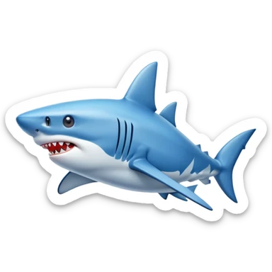 a shark with a sneaker sticker