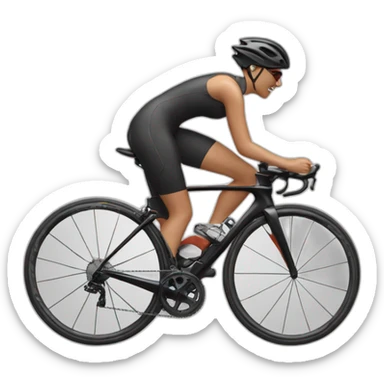 woman rinding a triathlon bike sticker
