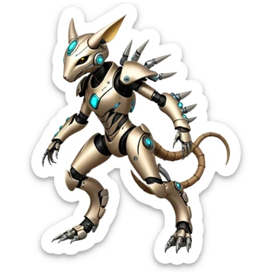 Modern Futuristic Cool Wicked Advanced Detailed Cyborg-Vernid-Trico-species by LiLaiRa full body sticker