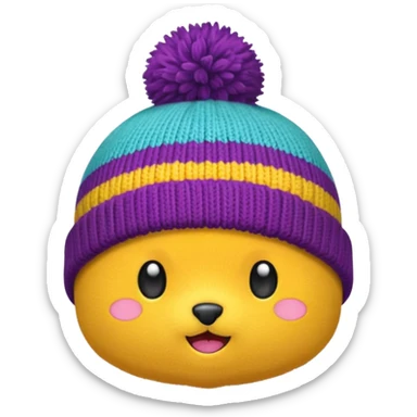 pom pom beanie sticker