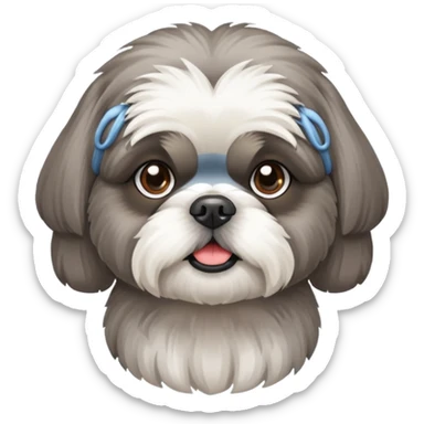 A gray shih tzu dog sticker