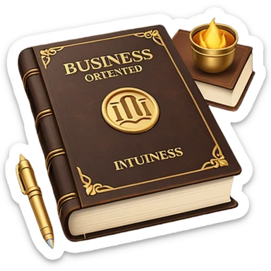 a book with a title "business-oriented intro" sticker
