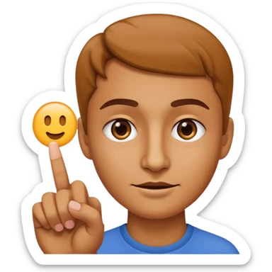 A classic emoji nose, no face, with a pointer finger touching the tip of it, combine these two 👆🏼👃🏼 sticker