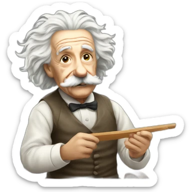 Einstein haciendo una peineta sticker
