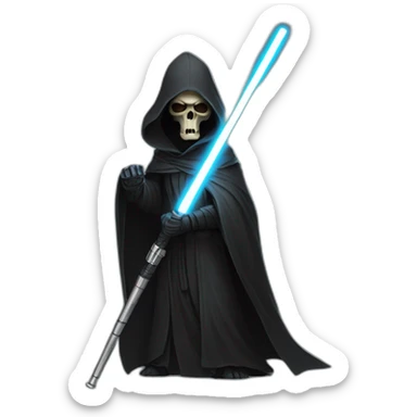 Jedi grim reaper with a scythe lightsaber sticker