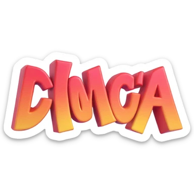 simple, clean, 3D text image with the word 'cringe' centered, no emoji or face, transparent background sticker