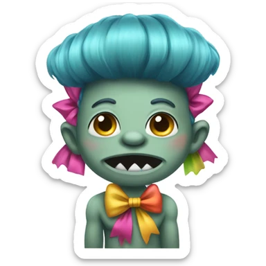 troll with a bow on sticker