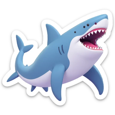 three-legged shark wearing Nike shoes sticker