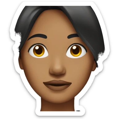 woman with layered black hair sticker