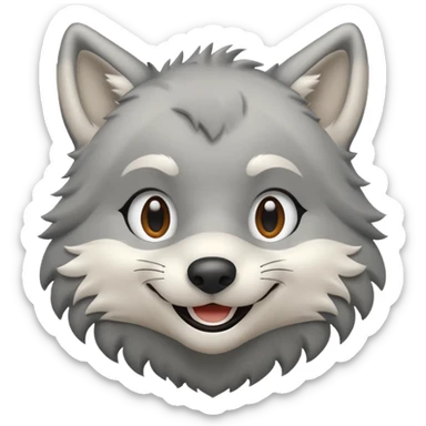 mini loup sticker