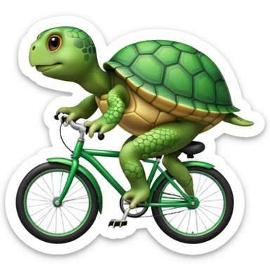 Turtle on a bike sticker