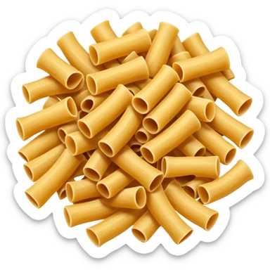 realistic whole wheat pasta noodles showing texture and color, appetizing sticker