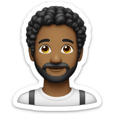 joven con barba cabello oscuro ondulado y aretes sticker