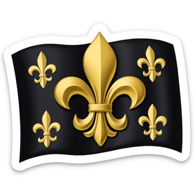 State of Louisiana black with gold fleur di lis inside  sticker