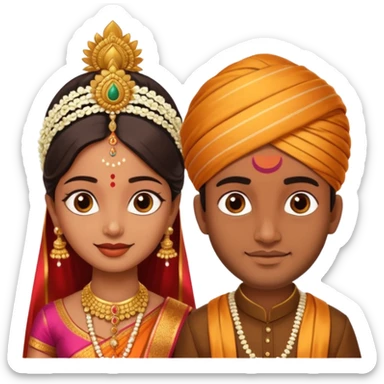 South indian wedding bride and groom sticker