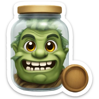 Troll emoji inside the jar emoji  sticker