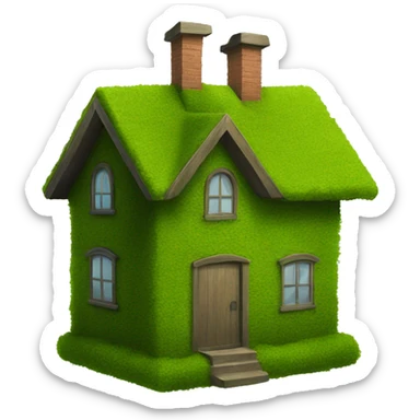 a house covered with moss sticker