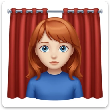 Girl with blue eyes brownish red hair and curtain bangs  sticker