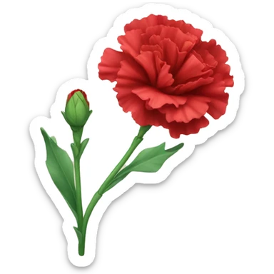 red Carnation flower sticker