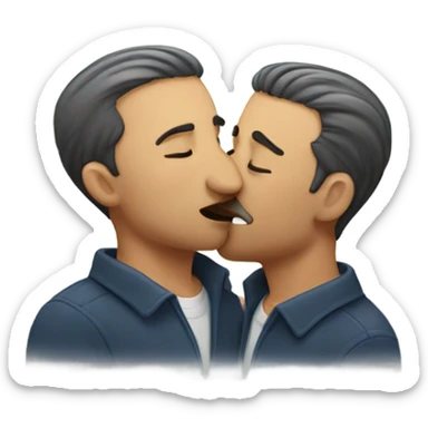 Men kissing sticker