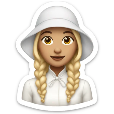 Attractive girl in a bonnet light skinned sticker