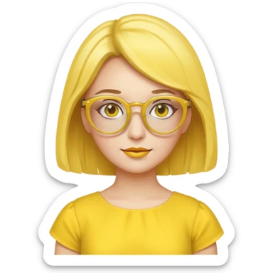 yellow glasses and yellow dressed woman sticker
