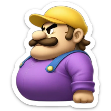 pregnant wario side view sad sticker