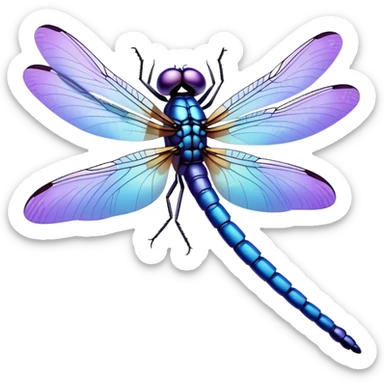 Purple dragon fly with blue tinted wings sticker
