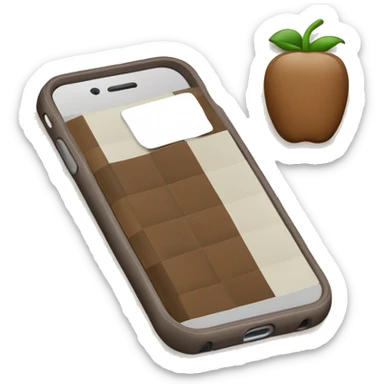 iPhone with brown and white checkered case sticker