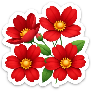 Red flowers sticker