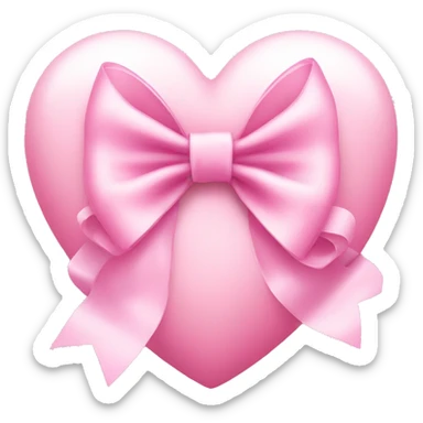 Baby pink heart with a bow around it sticker