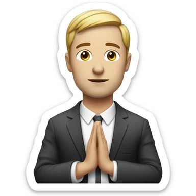 European man in suit meditating sticker