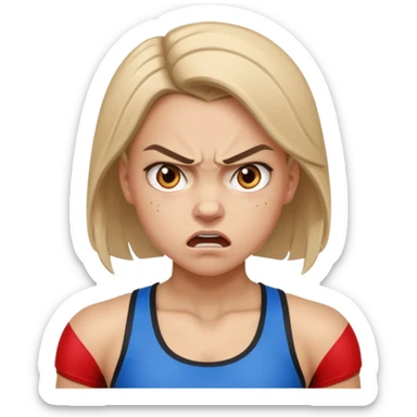 angry athlete girl sticker