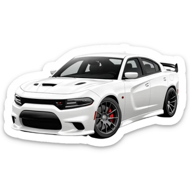 CHARGER DOSH HellCat SRT white and With low suspension body kit 4k, 8k sticker