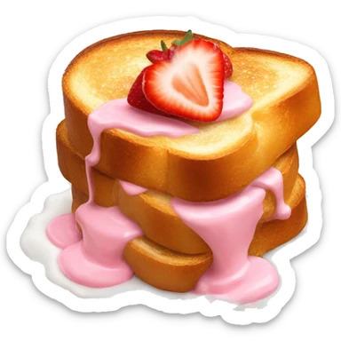 French toast pink strawberries and cream sticker