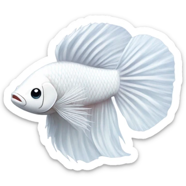 White betta fish happy sticker