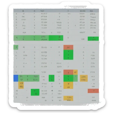 excel table  sticker